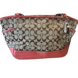 Tan and Peach Coach Purse